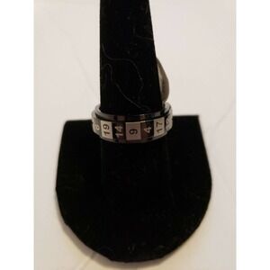 Mtg Spinning Spin Down Ring For Life Counter Dice Ring D20 Black & Silver size10